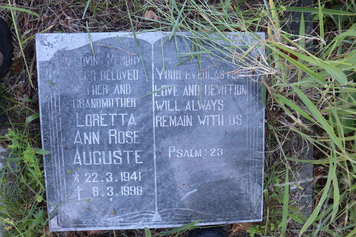 AUGUSTE Loretta Ann Rose 1941-1998