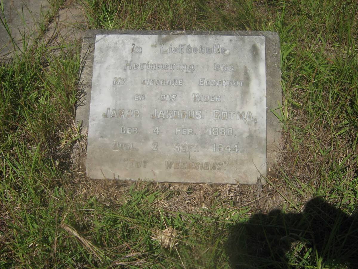 BOTMA Jakob Jakobus 1880-1944