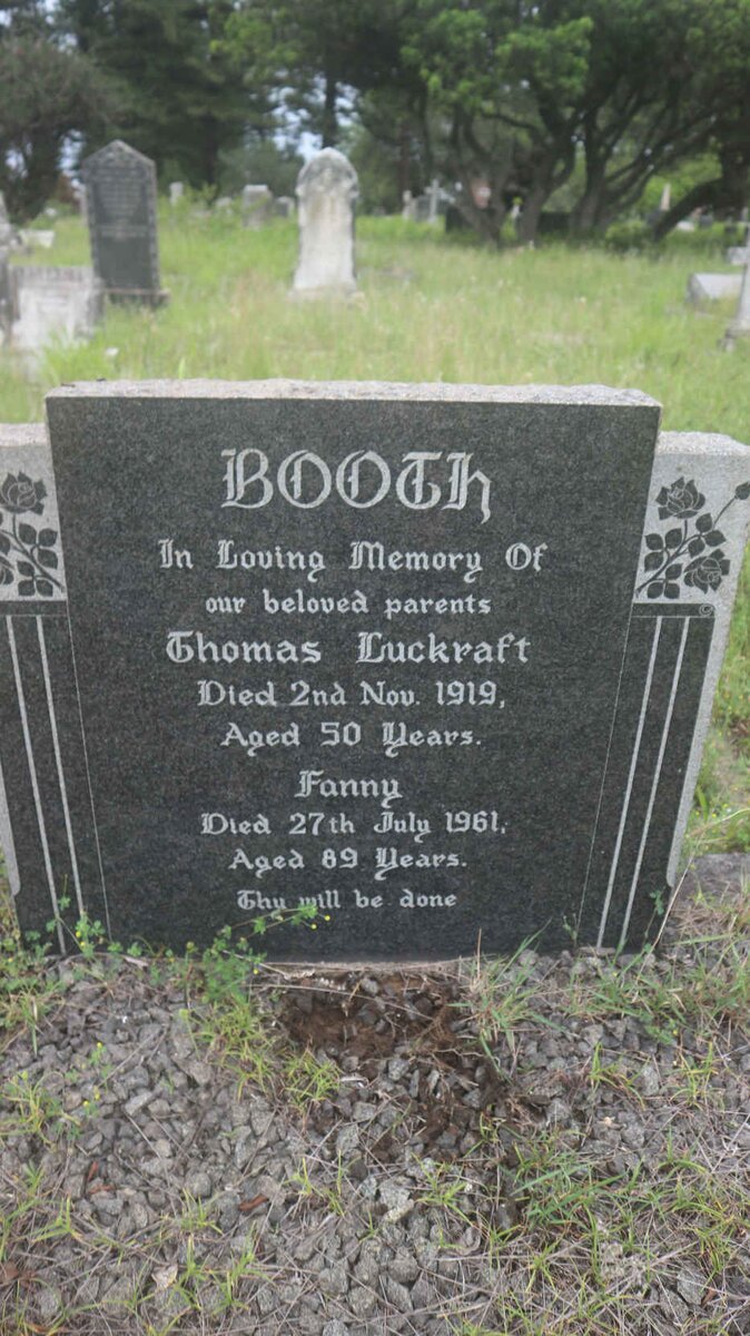 BOOTH Thomas Luckraft -1919 &amp; Fanny -1961