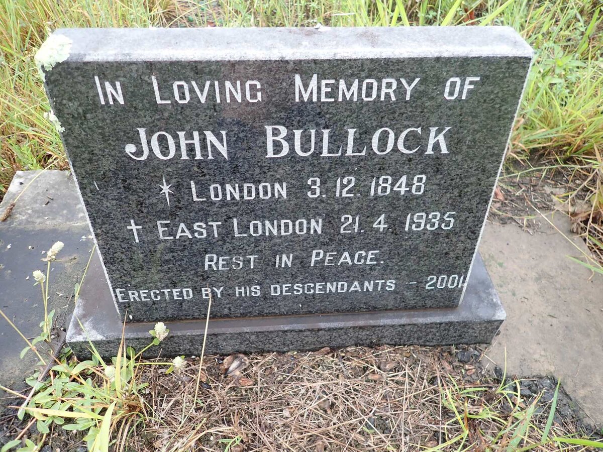 BULLOCK John 1848-1935