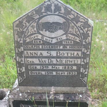 BOTHA Anna S. nee VAN DE MERWE 1880-1933