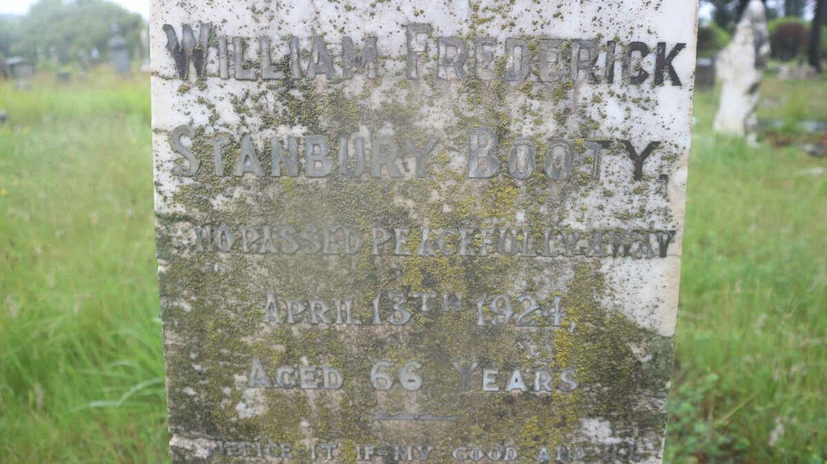 BOOTY William Frederick Stanbury -1924