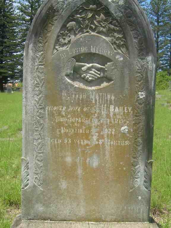 BAILEY Hannah Matilda -1922