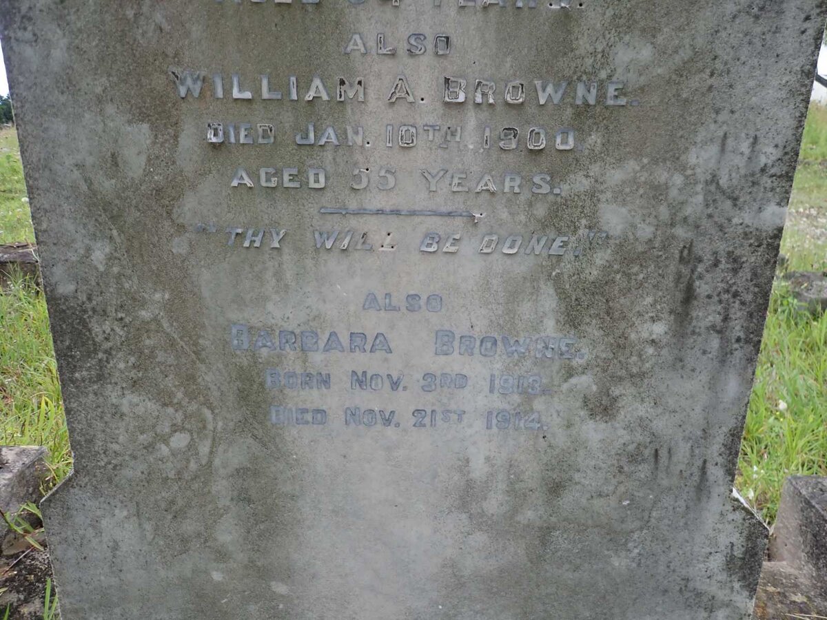 BROWNE John Heitland -1888 &amp; Sarah Ann -1907