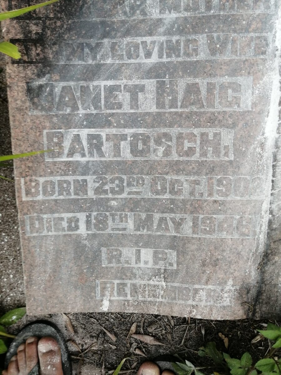 BARTOSCH Augustine Clignett 1906-1952 &amp; Janet Haig 1902-1946