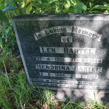 BARTEL Len 1906-1944 &amp; Hendrina 1904-1957