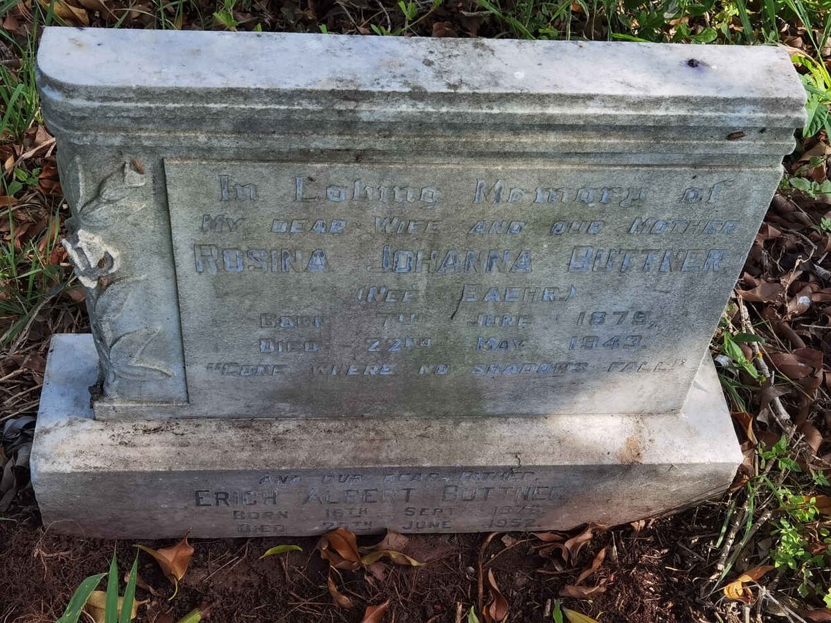 BUTTNER Erich Albert 1876-1952 &amp; Rosina Johanna BAEHR 1879-1943