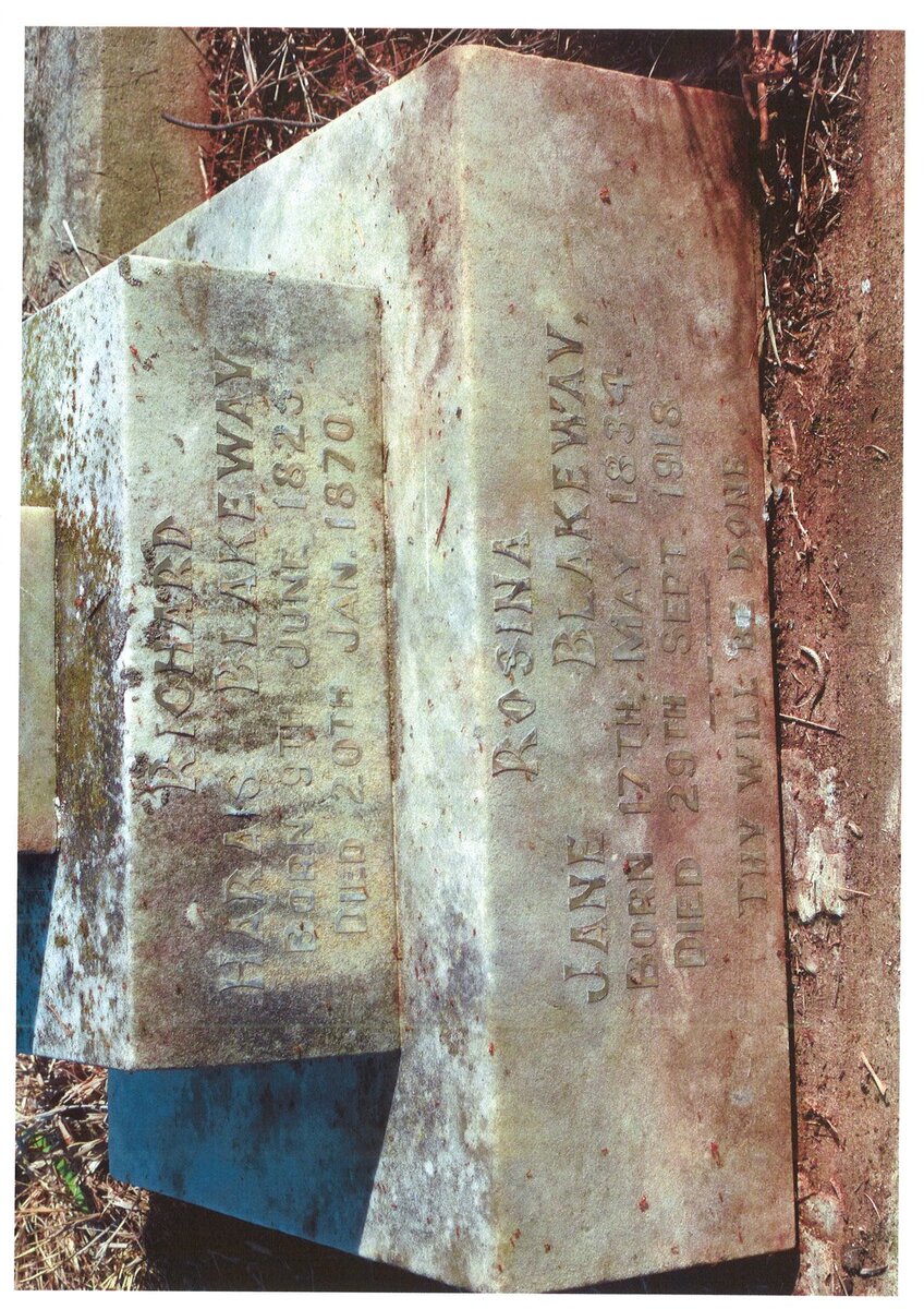 BLAKEWAY Richard Harais 1825-1870 &amp; Rosina Jane 1834-1918