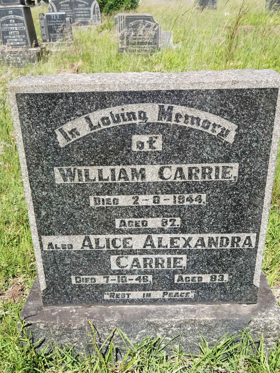 CARRIE William -1944 &amp; Alice Alexandra -1946