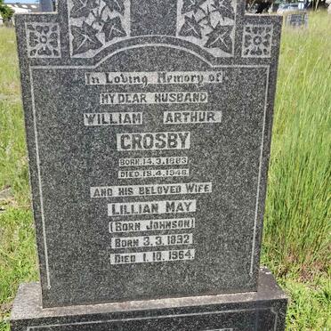 CROSBY William Arthur 1883-1946 &amp; Lillian May JOHNSON 1892-1964