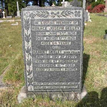 DEELEY Horace  Joseph 1856-1920 &amp; Harriet PULLIN -1930