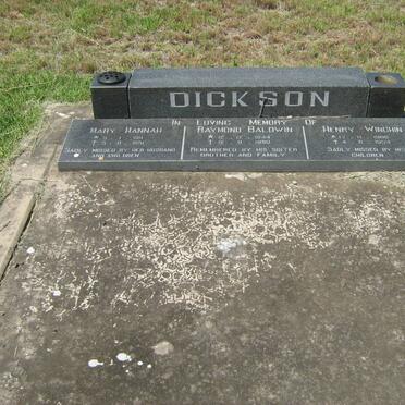 DICKSON Henry Winghan 1906-1953 &amp; Mary Hannah 1911-1951 :: DICKSON Raymond Baldwin 1944-1990