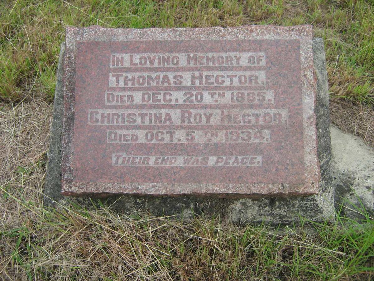 HECTOR Thomas -1885 &amp; Christina Roy -1934