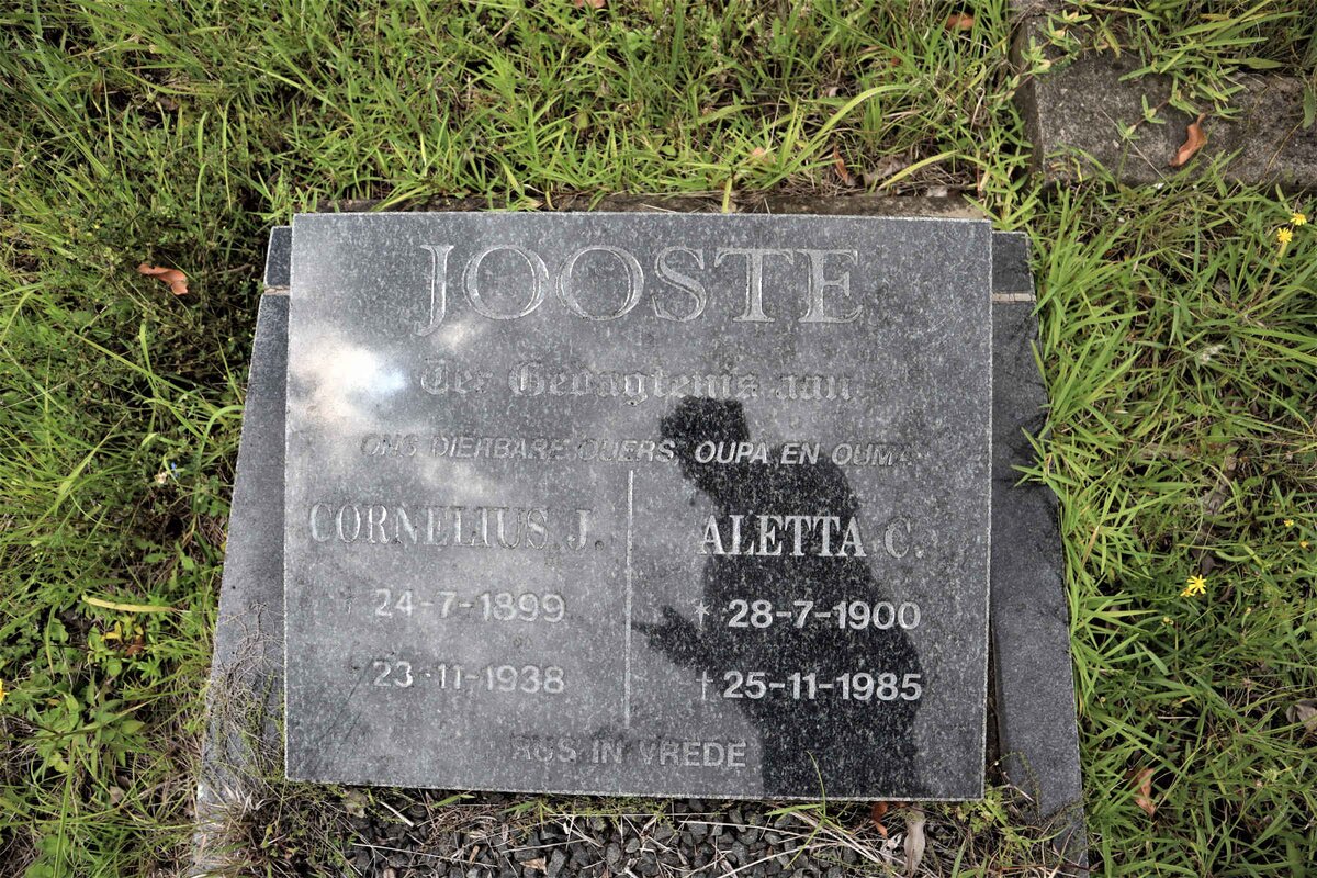 JOOSTE Cornelius J. 1899-1938 &amp; Aletta C. 1900-1985
