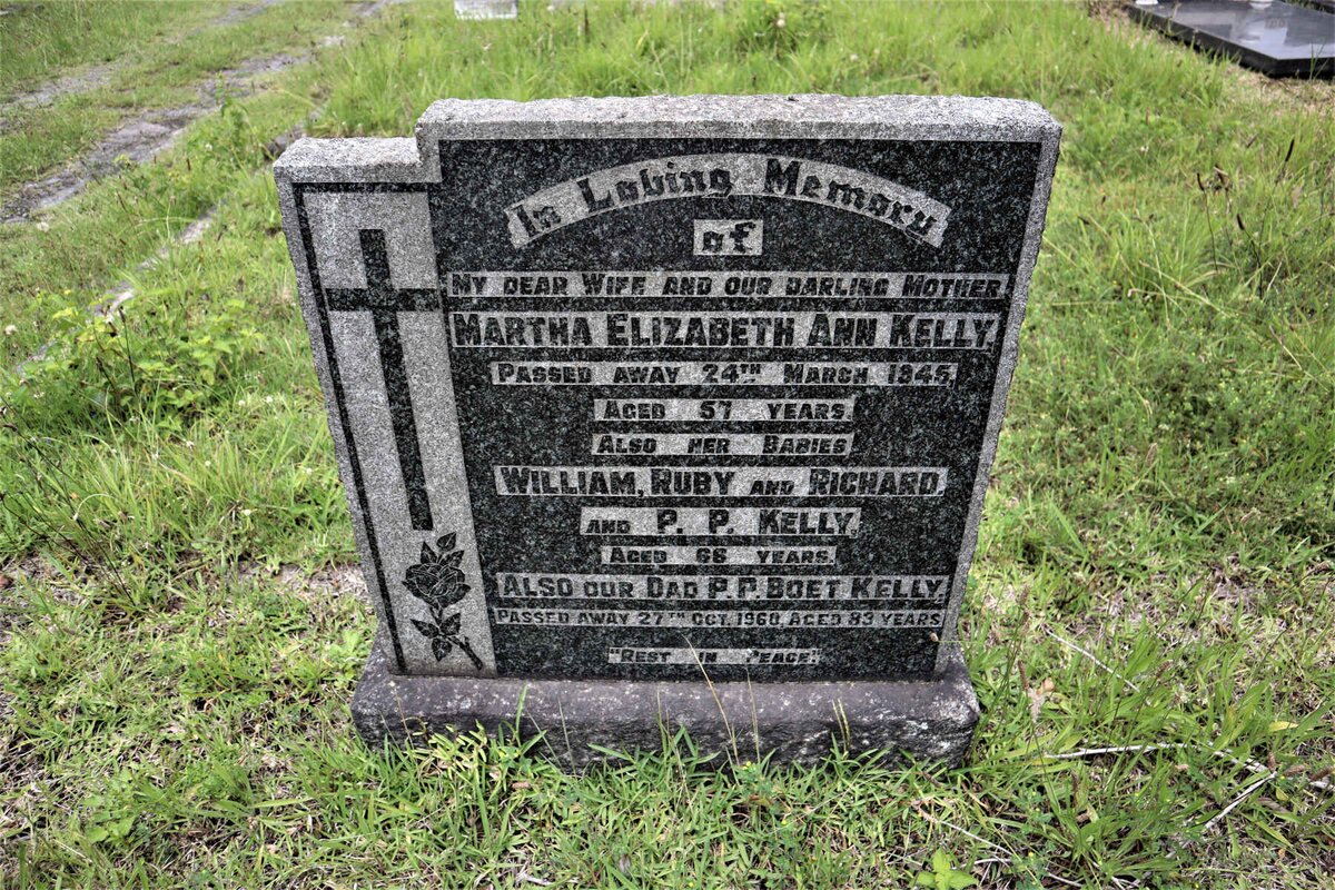 KELLY P.P. -1960 &amp; Martha Elizabeth Ann -1945