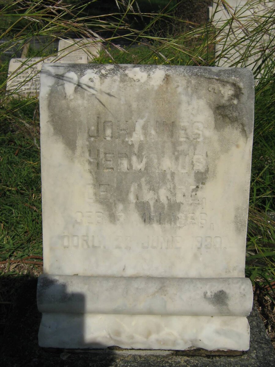 LANGE Johannes Hermanus, de 1866-1939