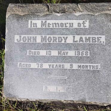 LAMBE John Mordy -1958