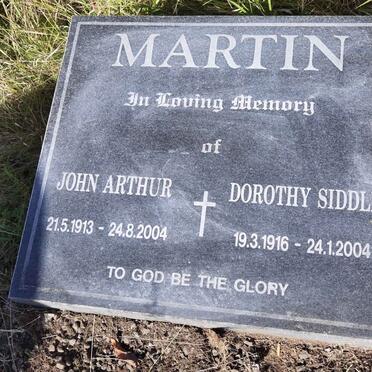 MARTIN John Arthur 1913-2004 &amp; Dorothy Siddle 1916-2004