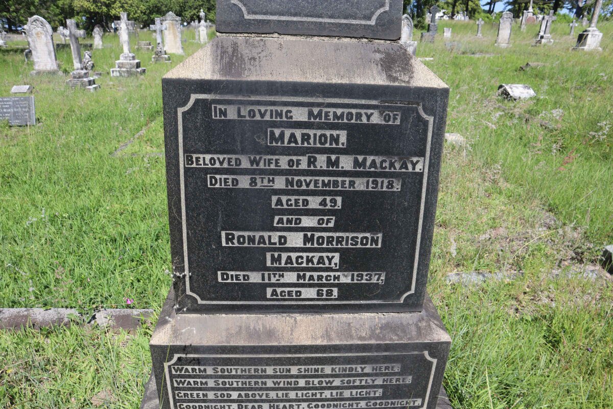 MACKAY Ronald Morrison -1937 &amp; Marion -1918