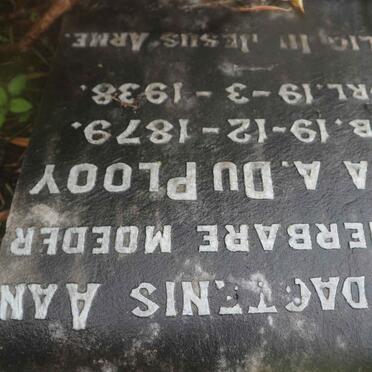 PLOOY Maria A., du 1879-1938