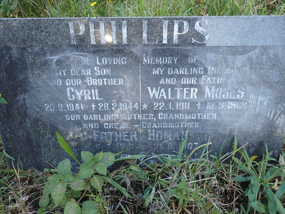 PHILLIPS Walter Moses 1911-1988 & Esther Homar 19?7-1997 :: PHILLIPS Cyril 1941-1944 