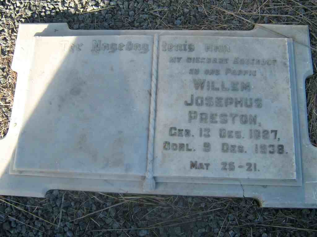 PRESTON Willem Josephus 1887-1938