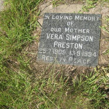 PRESTON Vera Simpson 1909-1994