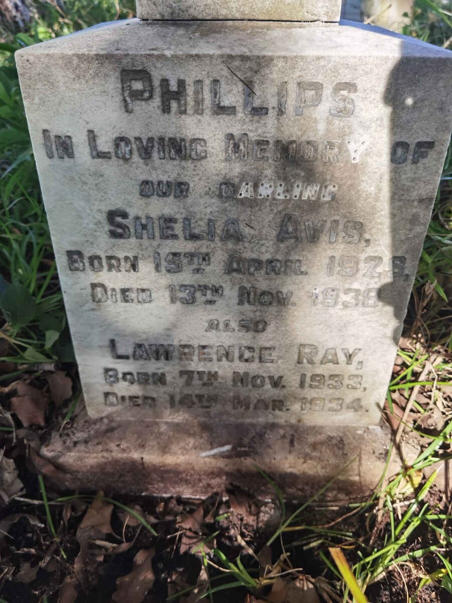 PHILLIPS Shelia Avis 1929-1938 :: PHILLIPS Lawrence Ray 1933-1934 _2