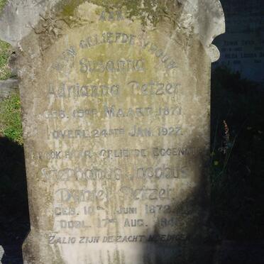 PETZER Stephanus Jacobus Daniel 1872-1941 &amp; Susanna Adrianna 1871-1927