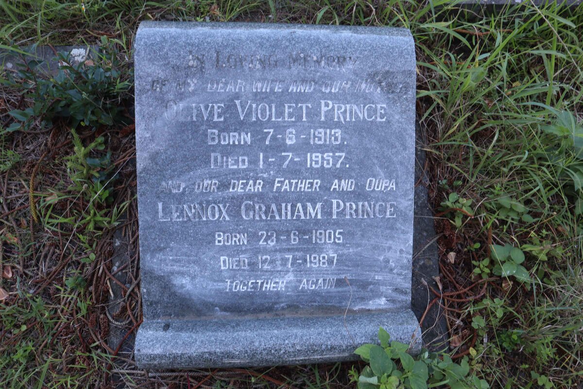 PRINCE Lennox Graham 1905-1987 &amp; Olive Violet 1913-1957