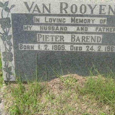 ROOYEN Pieter Barend, van 1909-1966