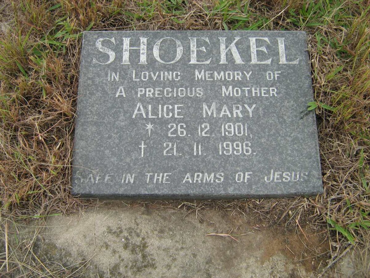 SHOEKEL Alice Mary 1901-1996