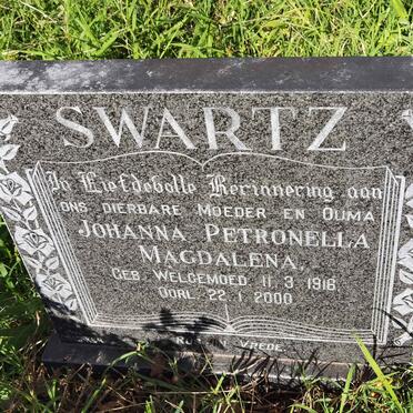 SWARTZ Johanna Petronella Magdalena 1916-2000