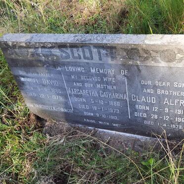 SCOTT Samuel David 1886-1979 :: SCOTT Margaretha Catharina 1886-1973 :: SCOTT Claud Alfred 1915-1967 :: SCOTT Vancouver 1913-1973