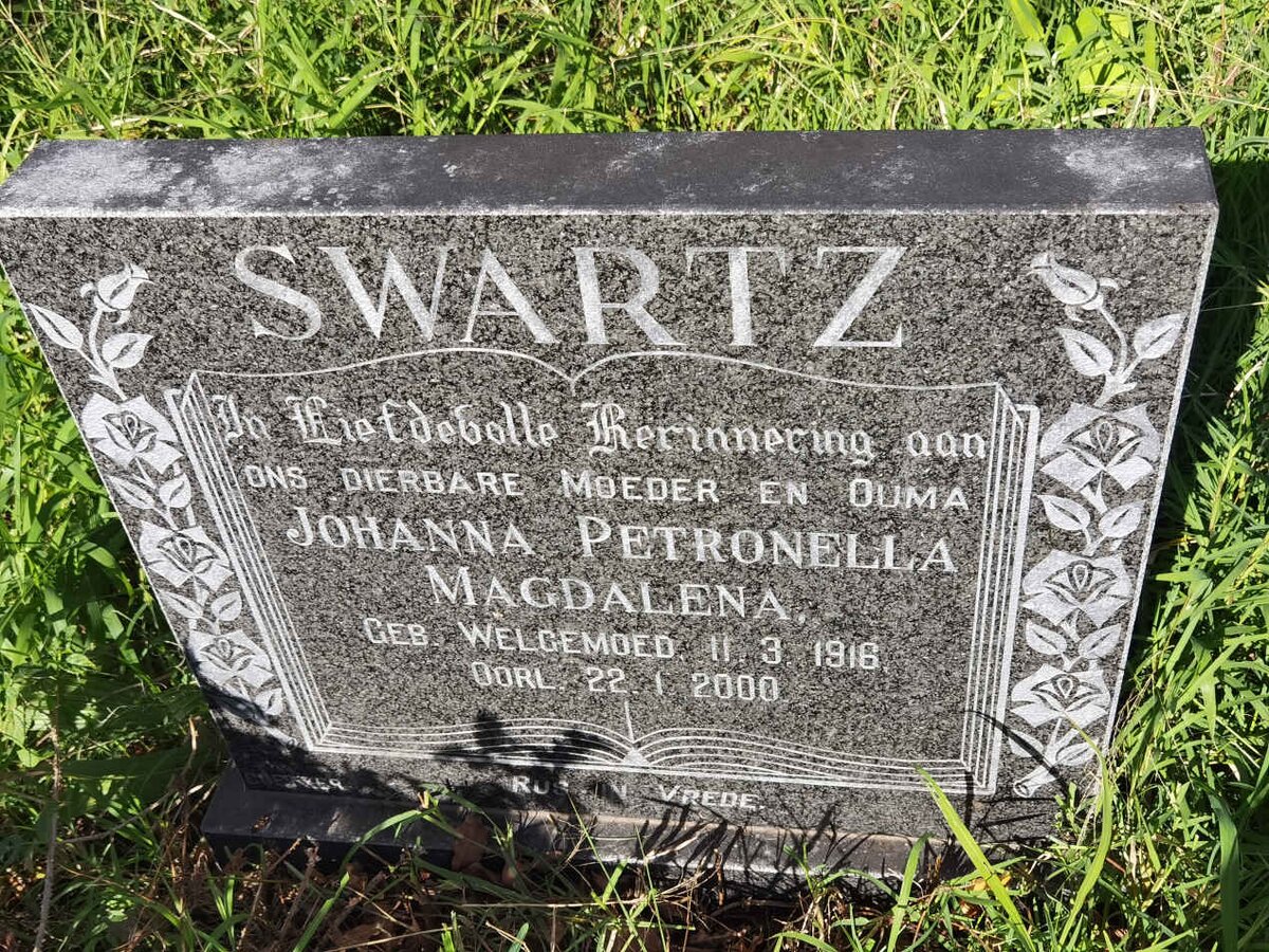 SWARTZ Johanna Petronella Magdalena 1916-2000
