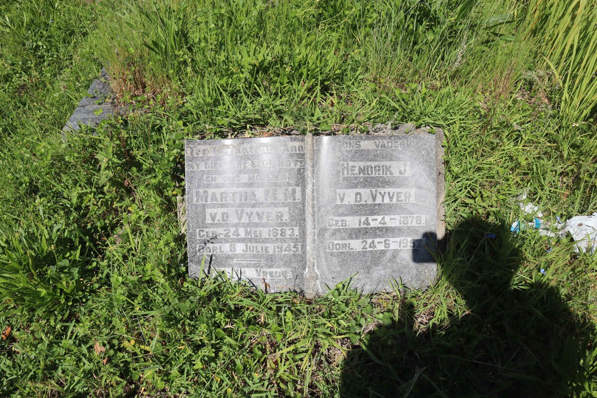 VYVER Hendrik J., v.d. 1878-1952 &amp; Martha M.M. 1883-1945