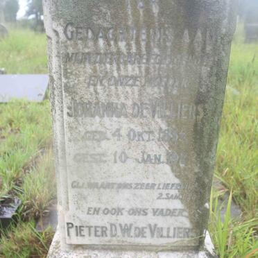 VILLIERS Pieter D.W., de -198? &amp; Johanna 1855-192?