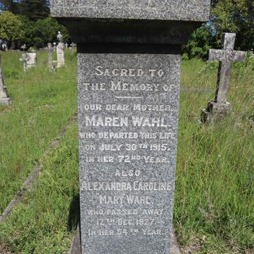 WAHL Maren -1915 :: WAHL Alexandra Caroline Mary -1927