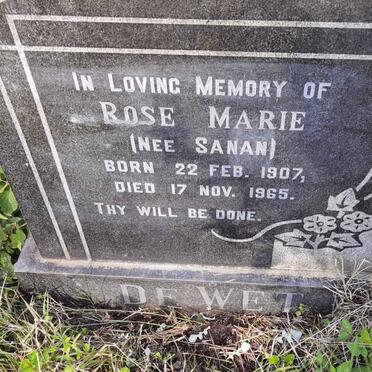 WET Rose Marie, de nee SANAN 1907-1965