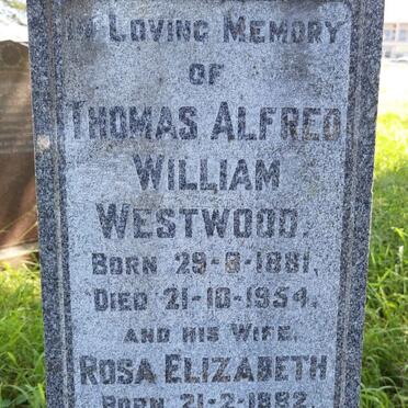 WESTWOOD Thomas Alfred William 1881-1954 &amp; Rosa Elizabeth 1882-1967