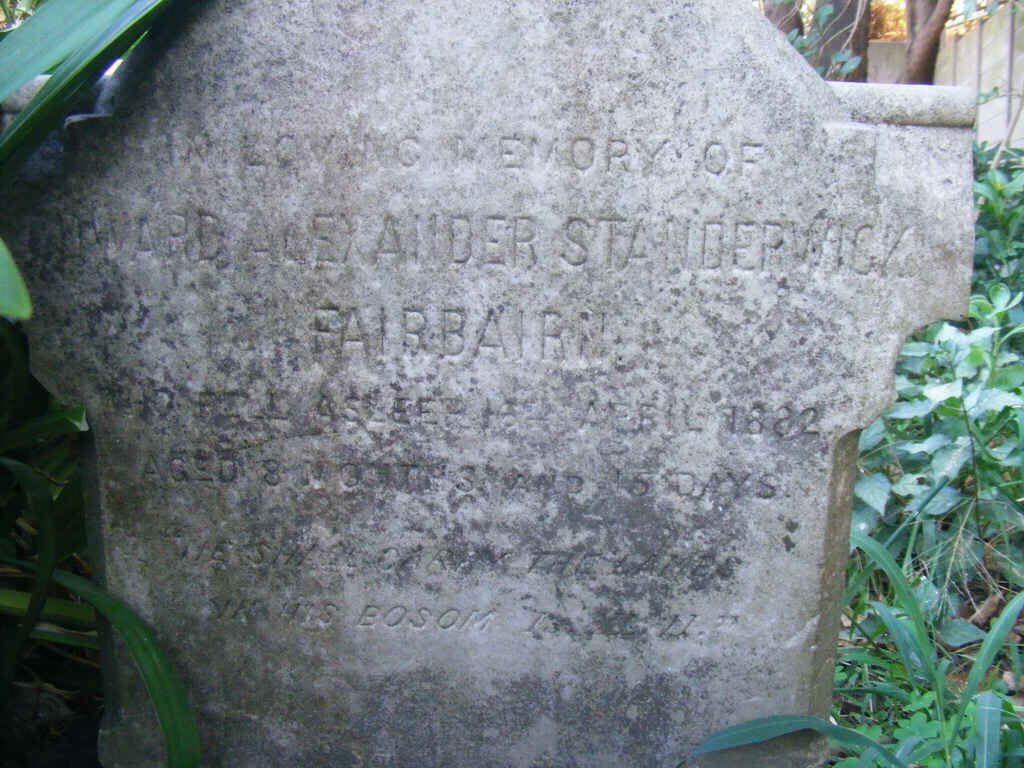 FAIRBAIRN Edward Alexander Standerwick -1882