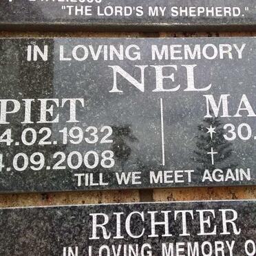 NEL Piet 1932-2008 &amp; Martie 1938-