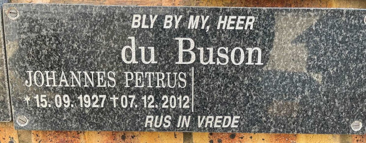 BUSON Johannes Petrus, du 1927-2012