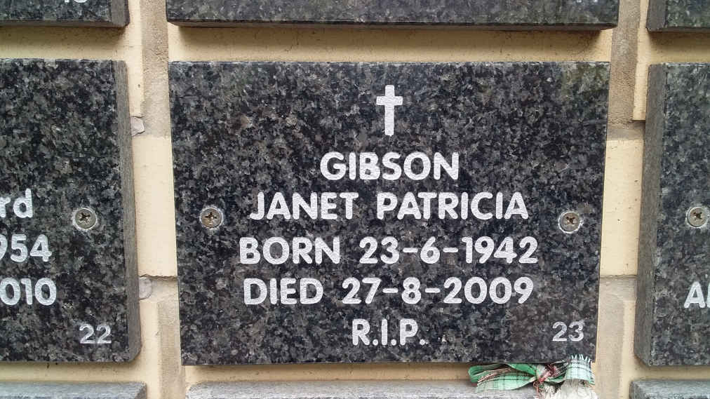 GIBSON Janet Patricia 1942-2009