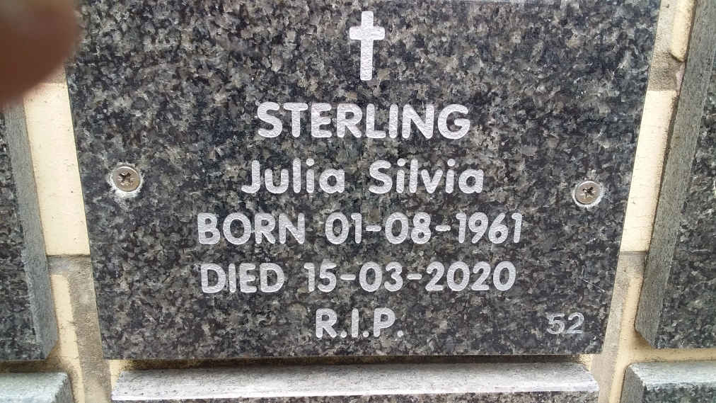 STERLING Julia Silvia 1961-2020