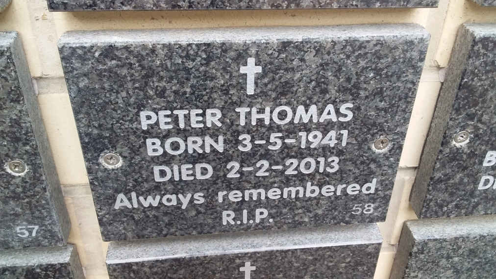 PETER Thomas 1941-2013