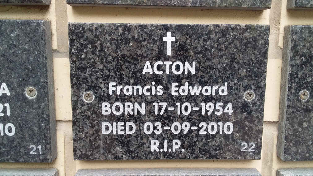 ACTON Francis Edward 1954-2010