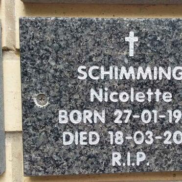 SCHIMMING Nicolette 1964-2021