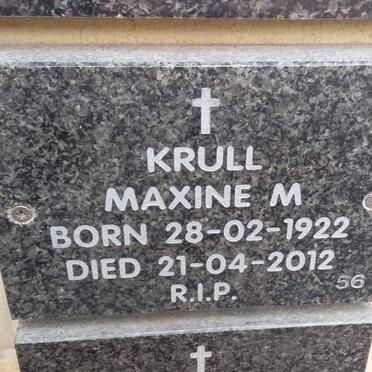 KRULL Maxine M. 1922-2012
