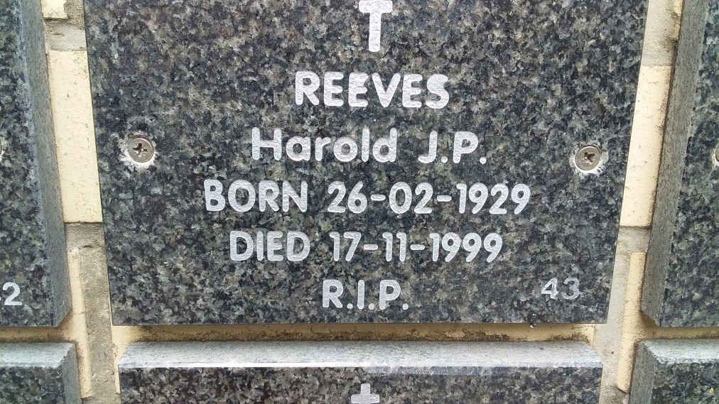 REEVES Harold J.P. 1929-1999
